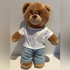 Build A Bear Workshop Teddy Plush Stuffed Animal Toy Brown 16" T-shirt Jeans